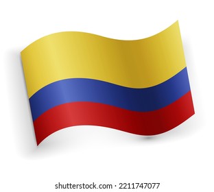 Kolumbien-Flagge, die auf weißem Hintergrund steht