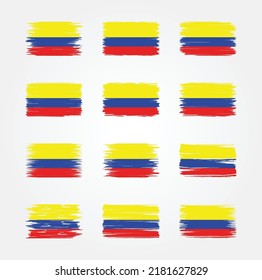 Colombia Flag Brush Collection. National Flag