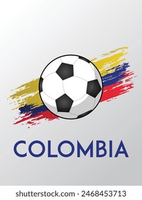 Colombia Flag with Brush Effect for Soccer Theme