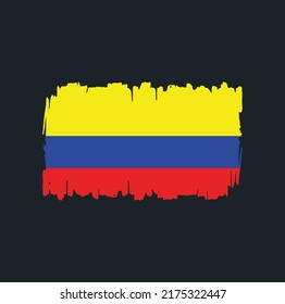 Colombia Flag Brush. National Flag