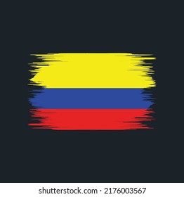 Colombia Flag Brush. National Flag