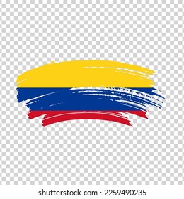 Colombia flag with brush paint textured isolated on png or transparent background, Symbol of Azerbaijan, template for banner, promote, design.