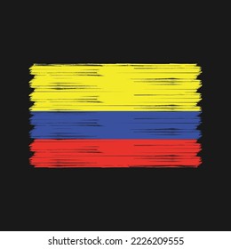 Colombia Flag Brush Vector Illustration