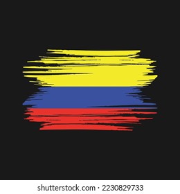 Colombia Flag Brush Vector Illustration