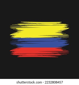 Colombia Flag Brush Vector Illustration