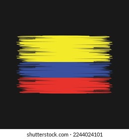 Ilustración del vector del pincel de bandera de Colombia