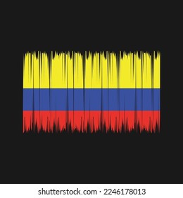 Ilustración del vector del pincel de bandera de Colombia