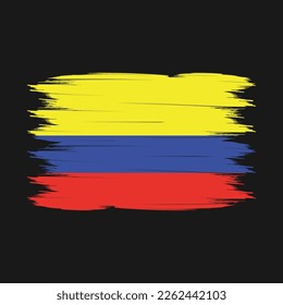 Ilustración del vector del pincel de bandera de Colombia