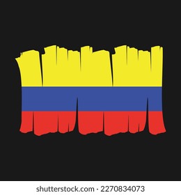 Ilustración del vector del pincel de bandera de Colombia