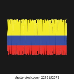 Colombia Flag Brush Vector Illustration