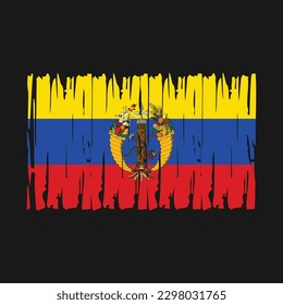 Ilustración del vector del pincel de bandera de Colombia
