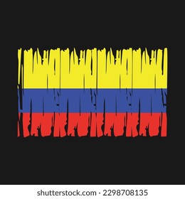 Ilustración del vector del pincel de bandera de Colombia