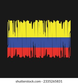 Ilustración del vector del pincel de bandera de Colombia