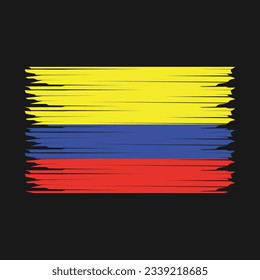 Ilustración del vector del pincel de bandera de Colombia