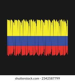 Colombia Flag Brush Vector Illustration
