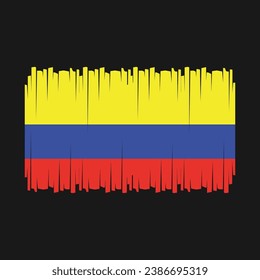 Colombia Flag Brush Vector Illustration