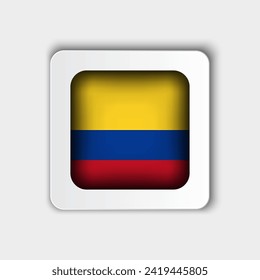 Colombia Flag Button Flat Design