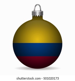 colombia flag christmas ball vector