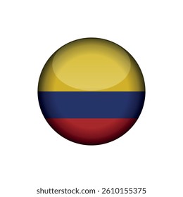 Colombia Flag Circle Vector Template
