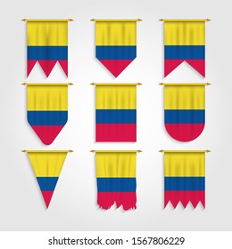Colombia Flag in Different shapes, Flag of Colombia in Various Shapes