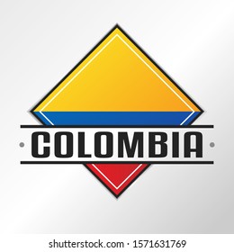 Colombia Flag Emblema. Vector Design National. Illustration Country Symbol. Insignia Banner Logo.
