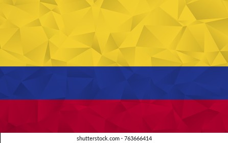 Colombia flag - geometric rumpled triangular low poly style gradient graphic, polygonal design for your. Vector illustration eps 10