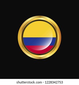 Colombia flag Golden button