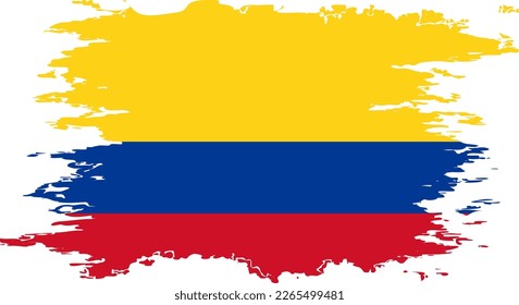 Colombia flag grunge brush color image, vector