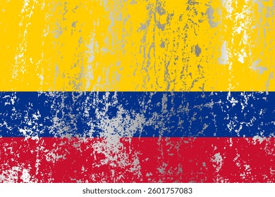 Colombia flag with grunge effect.