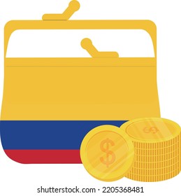 Colombia Flag hand drawn, Colombian peso hand drawn