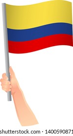 Colombia flag in hand icon