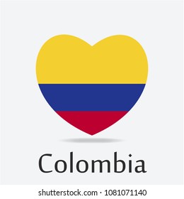 Colombia Flag in Heart Shape