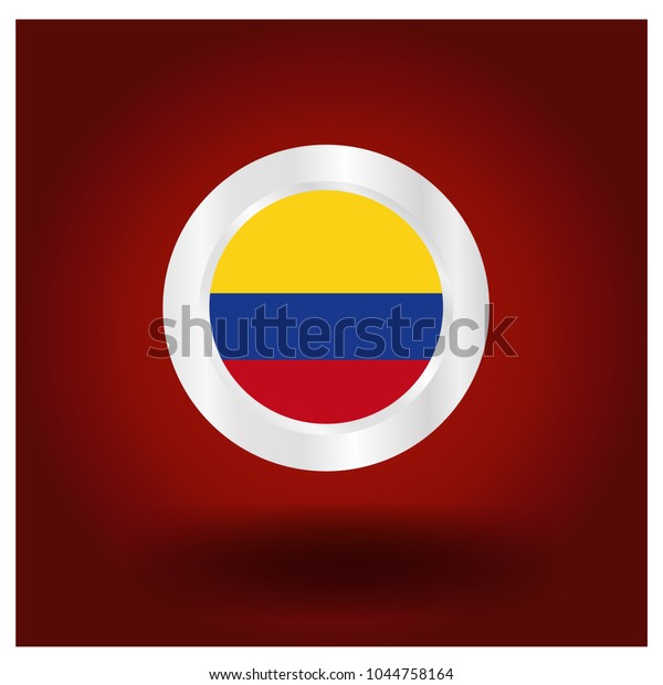 Colombia Flag Colombia Flag Icon Button Stock Vector Royalty Free 1044758164