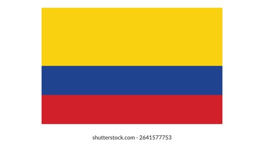 Colombia Flag Icon – Official National Flag of Colombia in Flat Vector Style with Standard Colors and Proportions.
