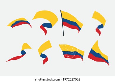colombia flag icon set design