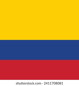 Colombia flag. Flag icon. Standard color. A square flag. Square icon. Computer illustration. Digital illustration. Vector illustration.