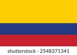 Colombia flag icon vector design and illustration , National flag of Colombia , red , White and blue color of flag , digital illustration