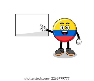 colombia flag illustration doing a presentation , character design