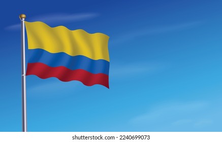 Bandera de Colombia para la Ilustración vectorial del Día de la Independencia