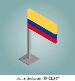 colombia flag isometric style