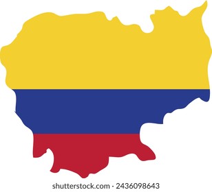 Colombia Flag in Colombia Map, Colombia Map with Flag, Country Map, Colombia with Flag, Nation Flag