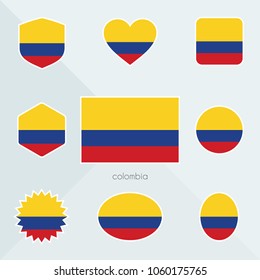 Colombia flag. National flag of Colombia. Colombia vector flag button. Colombia independence day.