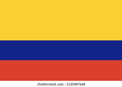 Colombia flag. Official colors and proportions. National Colombia flag.