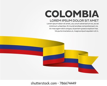 Colombia flag on a white background