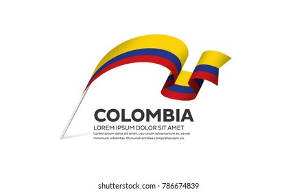 Colombia flag on a white background