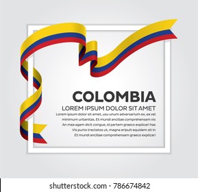 Colombia flag on a white background