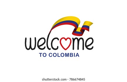Colombia flag on a white background