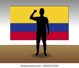 Colombia flag paper texture, single-piece element, vector design, Colombia flag taped on wall, decoration or celebration idea
