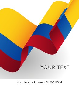 Colombia flag. Patriotic design. Vector illustration.