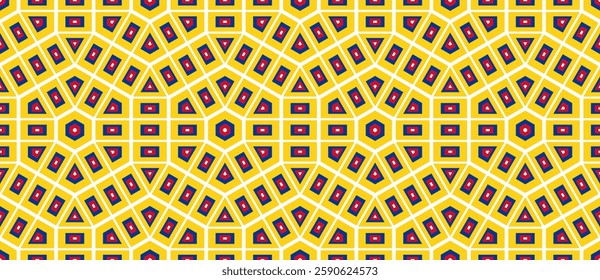colombia flag pattern. hexagon background. vector illustration